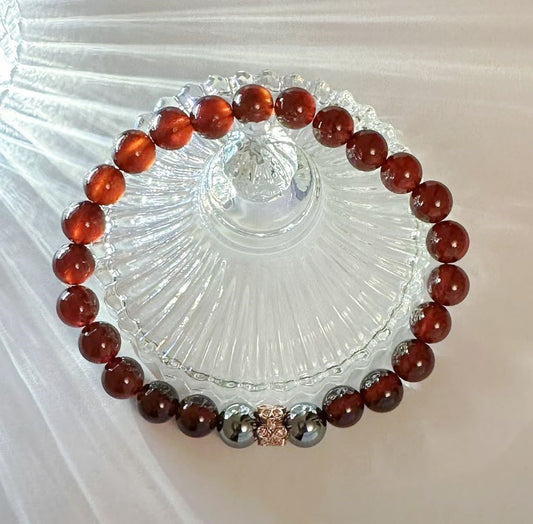 Garnet+Hematite Bracelet